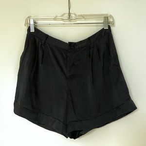 Black Miu Miu silk shorts